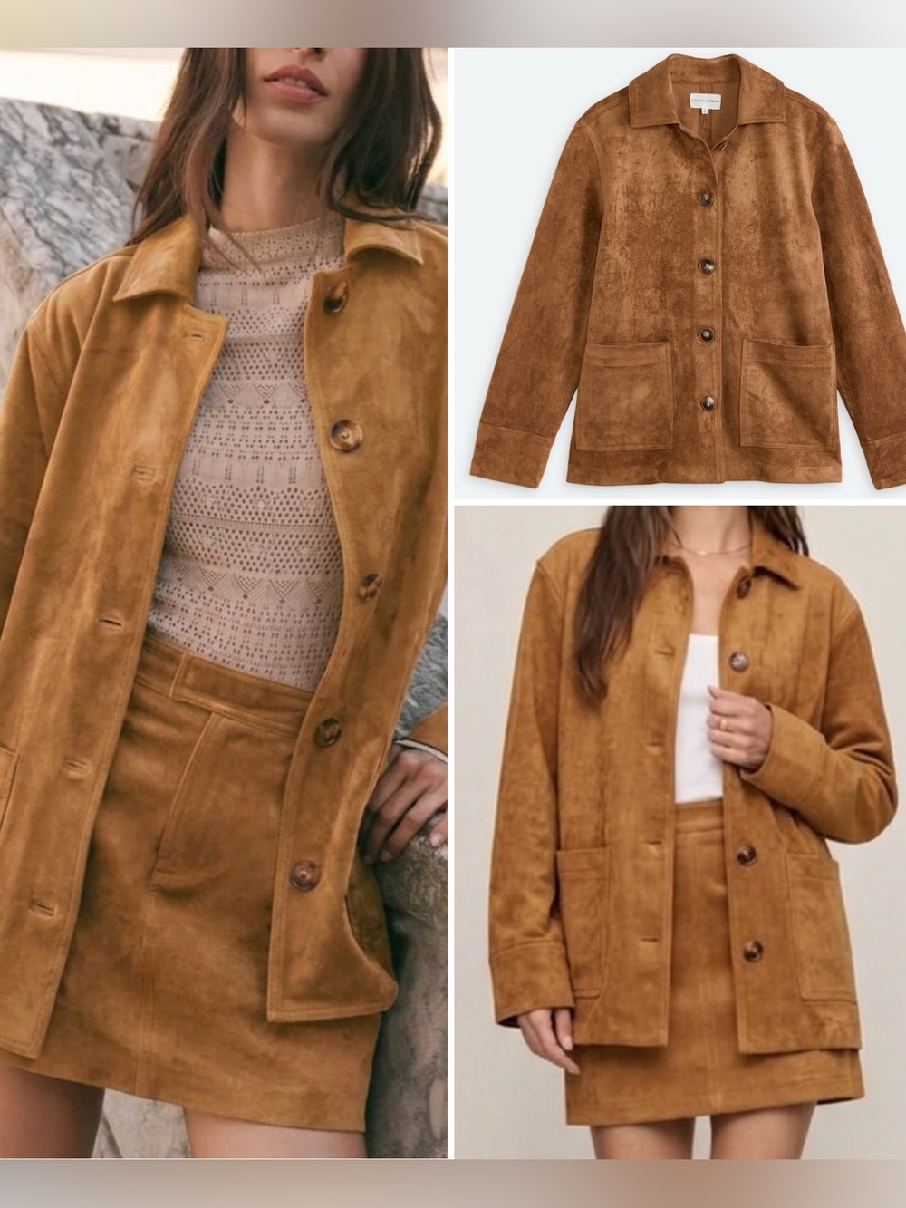 Z SUPPLY Haven Faux Suede Jacket Chore Coat Brown xs new with tags NWT Shacket